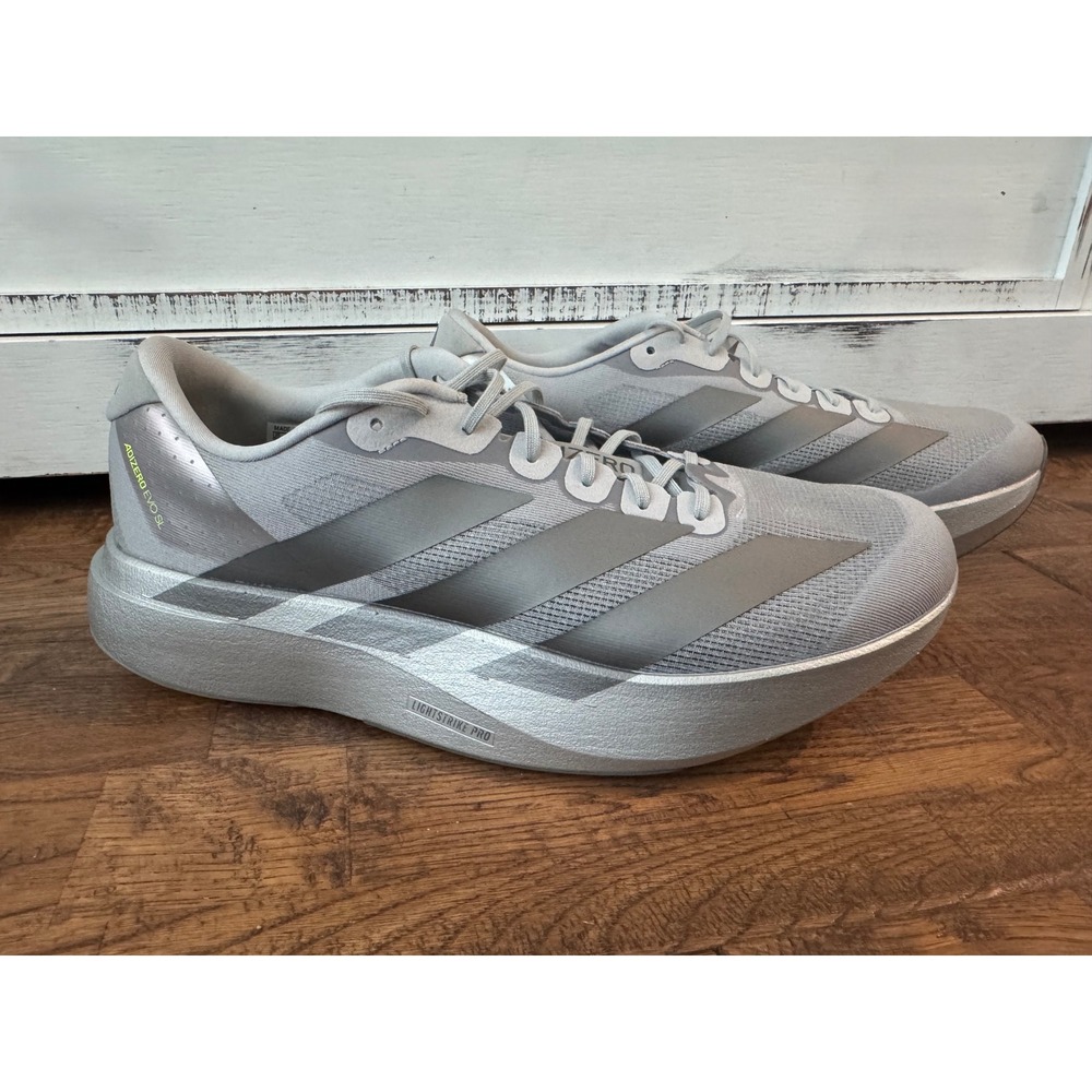 Adidas Adizero EVO SL Sneakers Shoes Silver Metallic Men's Size 13